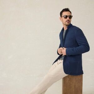 Faherty Inlet Blazer Men's Large Hendricks Indigo Wash